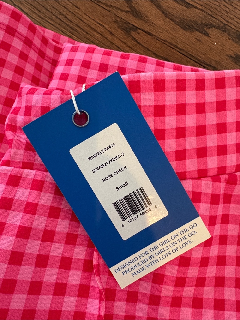 Addison Bay Pink & Red Gingham Cropped Pants - Picture 4 of 4